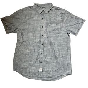 IZOD Saltwater Relaxed Classic short sleeve button down chambray blue, men's XL